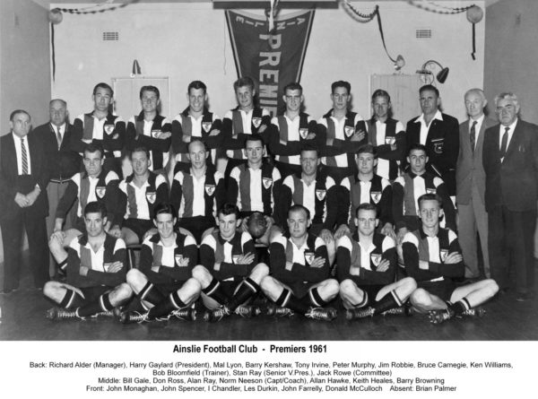 1961-Ainslie First Grade Premiership Team