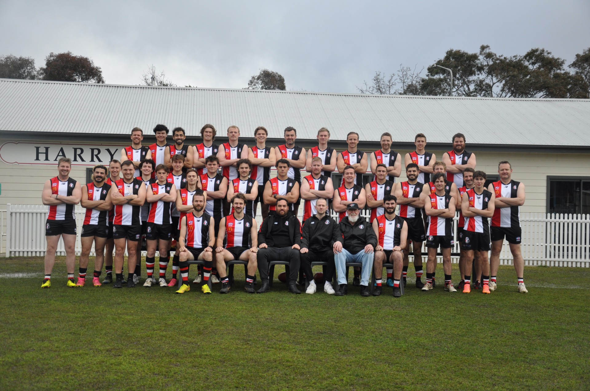 Men’s Community Division one and two 2024 Men's Community Division One and Two players and staff lined up for a team photo